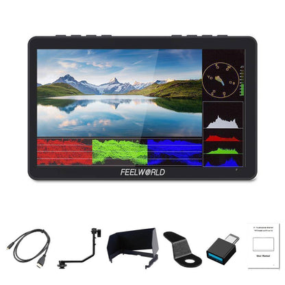 FEELWORLD F5 Pro V4 6 Inch Touch Screen 3D LUT DSLR Camera Field Monitor with F970 External Kit