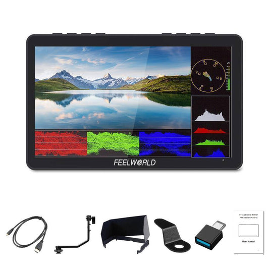 FEELWORLD F5 Pro V4 6 Inch Touch Screen 3D LUT DSLR Camera Field Monitor with F970 External Kit
