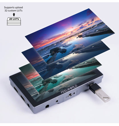 FEELWORLD P6X 5.5 Inch Touchscreen High Bright 1200nit Aluminium Housing DSLR Camera Field Monitor 4K 60Hz