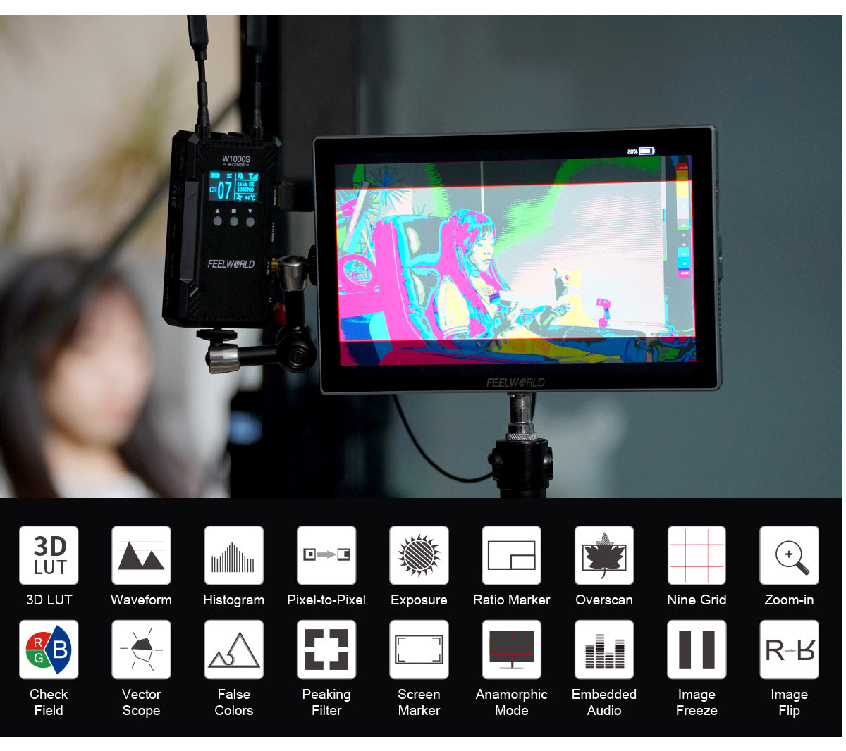FEELWORLD S10 10-inch 12G SDI HDMI2.0 Camera Field Monitor High Brightness 1200nit Touchscreen