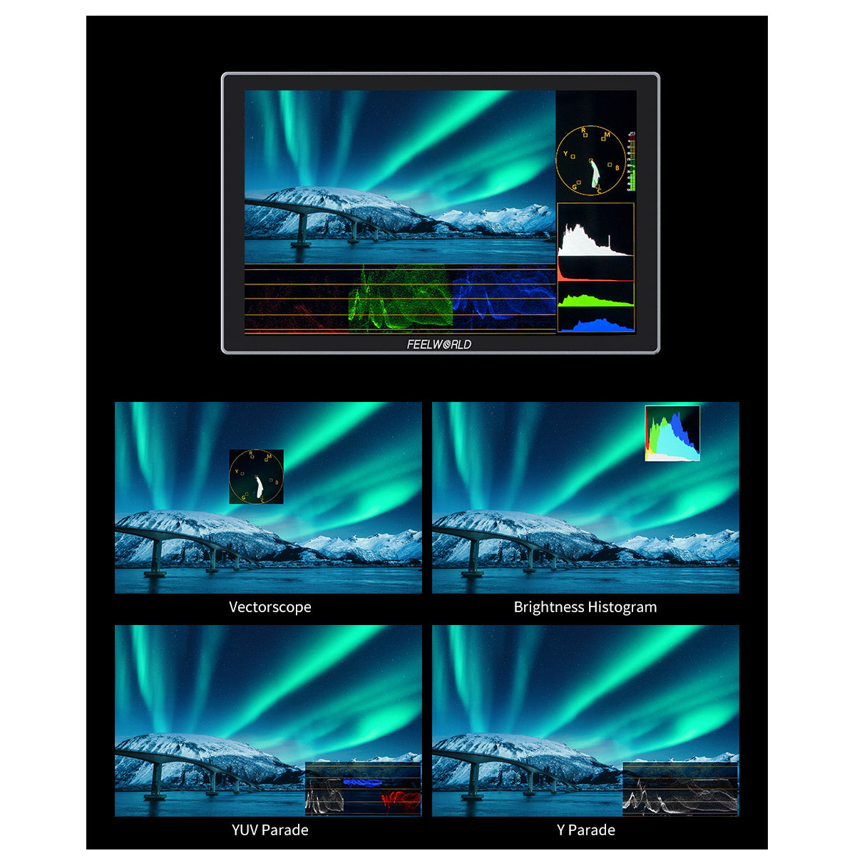 FEELWORLD S10 10-inch 12G SDI HDMI2.0 Camera Field Monitor High Brightness 1200nit Touchscreen