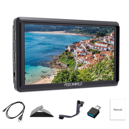 FEELWORLD S55 V3 6 Inch DSLR Camera Field Monitor FHD IPS Support 4K HDMI Input Output Tilt Arm Power Output