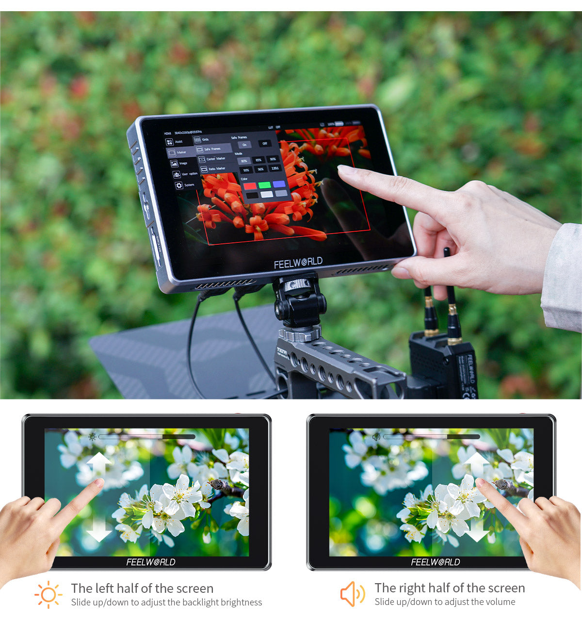 FEELWORLD S7 7-inch 12G SDI HDMI2.0 Camera Field Monitor High Brightness1600nit Touchscreen