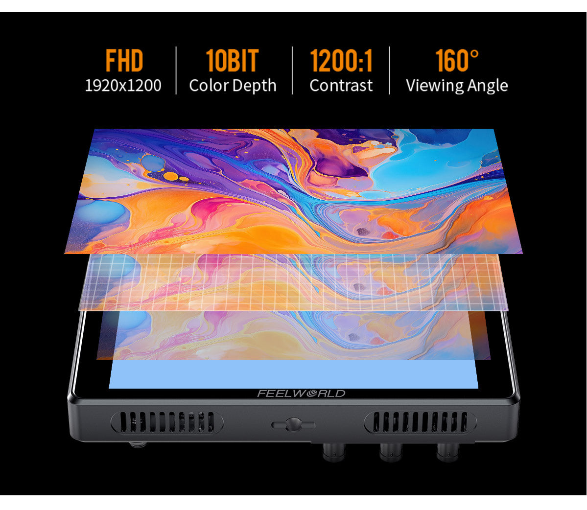 FEELWORLD S7 7-inch 12G SDI HDMI2.0 Camera Field Monitor High Brightness1600nit Touchscreen