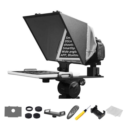 FEELWORLD TP13A Wide Angle Teleprompter supports up to 11" Smartphone/Tablet Prompting Smartphone DSLR Recording APP Remote Control