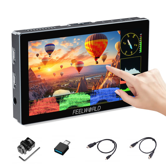 FEELWORLD P6X 5.5 Inch Touchscreen High Bright 1200nit Aluminium Housing DSLR Camera Field Monitor 4K 60Hz