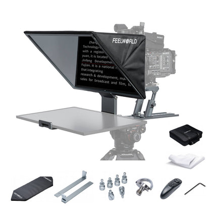 FEELWORLD TP21 21-inch Foldable Teleprompter with Remote optional Self-Reversing Monitor