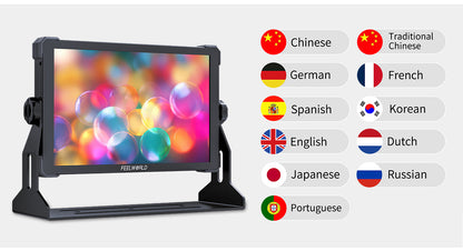 FEELWORLD T10 10.1 Inch 500nit Aluminium DSLR Camera Field Monitor External Install and Power Kit