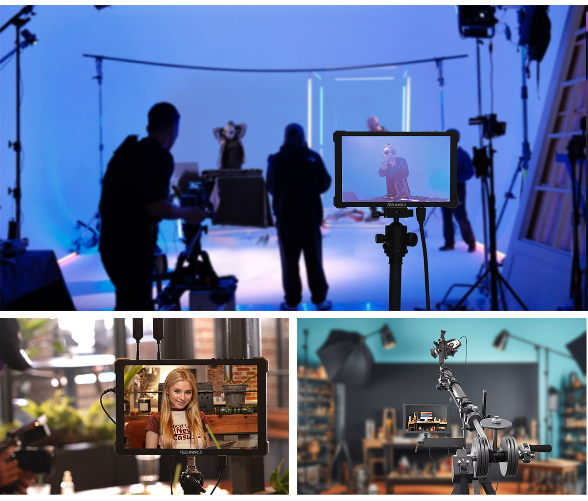 FEELWORLD T10 10.1 Inch 500nit Aluminium DSLR Camera Field Monitor External Install and Power Kit