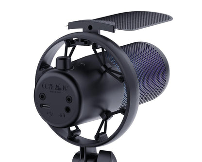 FEELWORLD VM1 USB Condenser Gaming Microphone for Streaming Noise Cancellation Mute RGB Light Desktop Stand