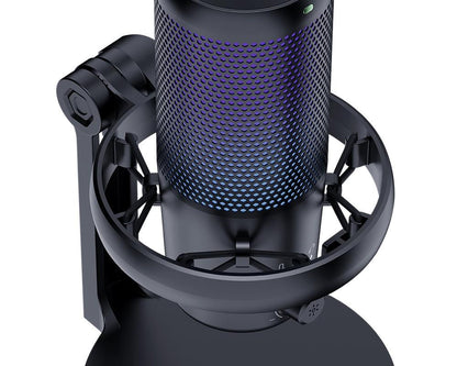 FEELWORLD VM1 USB Condenser Gaming Microphone for Streaming Noise Cancellation Mute RGB Light Desktop Stand